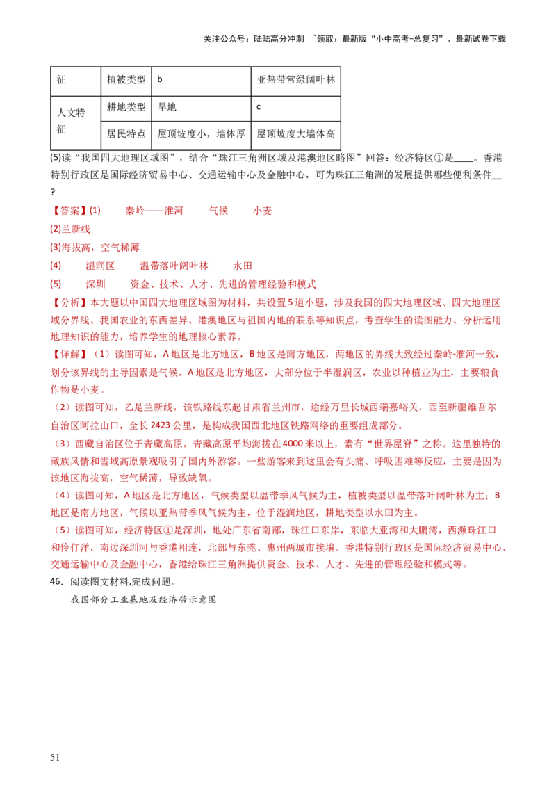 2024中考题型特训（一）读图（基础）题（解析版）_02中考总复习（2026版更新中）_09-地理-中考总复习_2024年中考复习资料_一轮复习_❤备战2024年中考地理一轮复习考点帮（全国通用）