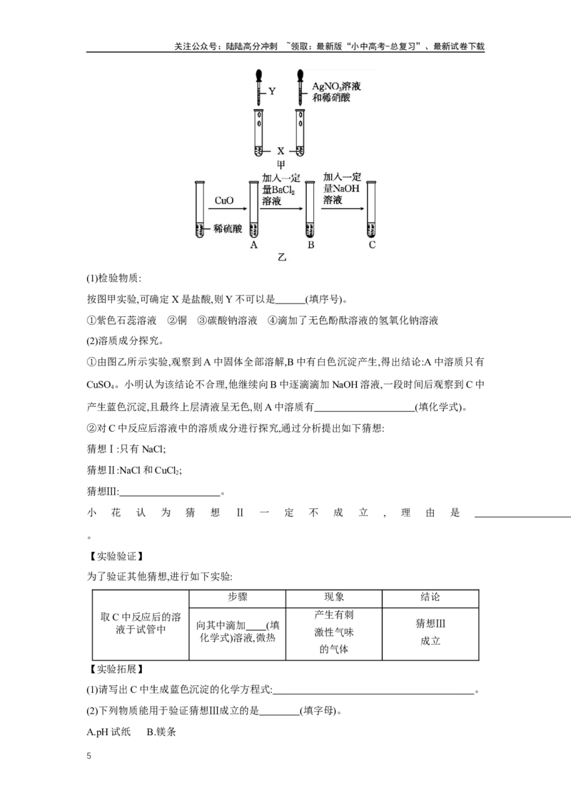 1.2.1常见的酸和碱2025年中考化学（人教版）一轮考点研究练习（含解析）_02中考总复习（2026版更新中）_05-化学-中考总复习_2025年中考复习资料