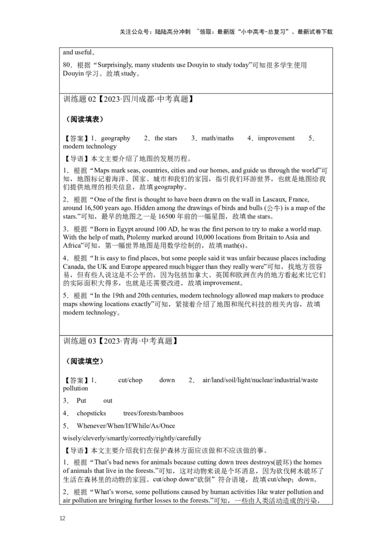 2024年中考英语压轴专题训练-专题09阅读理解-任务型阅读专练（含解析）_02中考总复习（2026版更新中）_03-英语-中考总复习_2024年中考复习资料_专项复习资料_2024年中考英语压轴专题训练