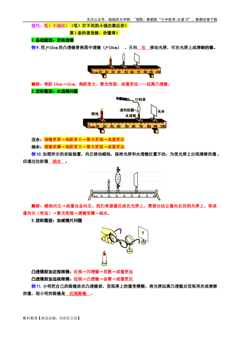 10.&ldquo;凸透镜成像实验&rdquo;-2024年中考物理重难点突破及题型归类总复习_02中考总复习（2026版更新中）_04-物理-中考总复习_2024年中考复习资料_专项复习资料_2024年中考物理复习辅导系列