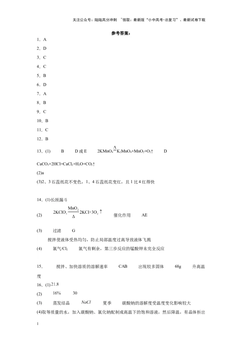 2024年九年级中考化学专题复习：物质的检验、鉴别、除杂及成分确定(含答案)_02中考总复习（2026版更新中）_05-化学-中考总复习_2024年中考复习资料_二轮复习资料