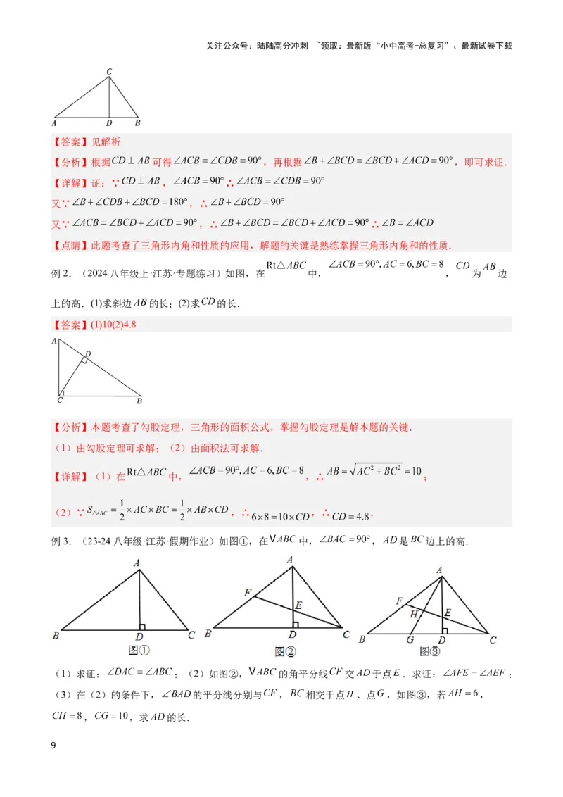 2025年中考数学几何模型综合训练（通用版）专题04三角形中的倒角模型之高分线模型、双（三）垂直模型解读与提分精练（教师版）_02中考总复习（2026版更新中）_02-数学-中考总复习