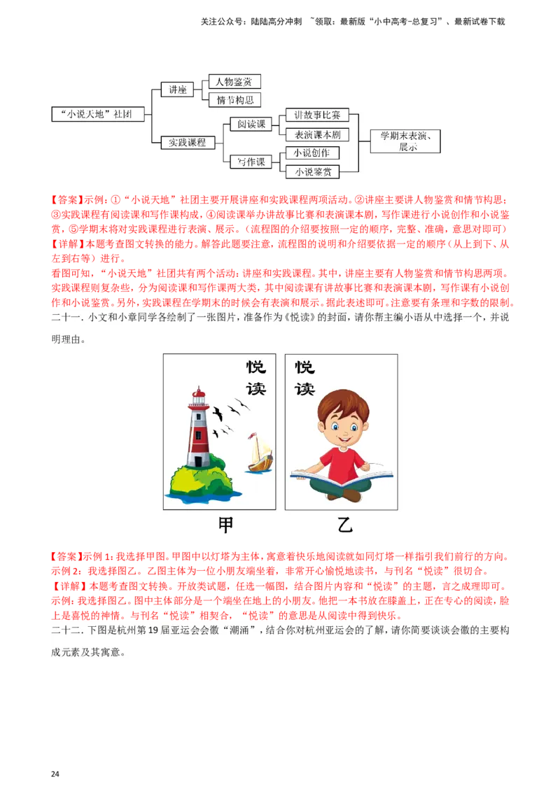 2024中考模拟冲刺小卷（全国通用）冲刺小卷06图文转换（解析版）_02中考总复习（2026版更新中）_01-语文-中考总复习_2024年中考资料_二轮复习_2024中考语文二轮（分专题）冲刺小卷
