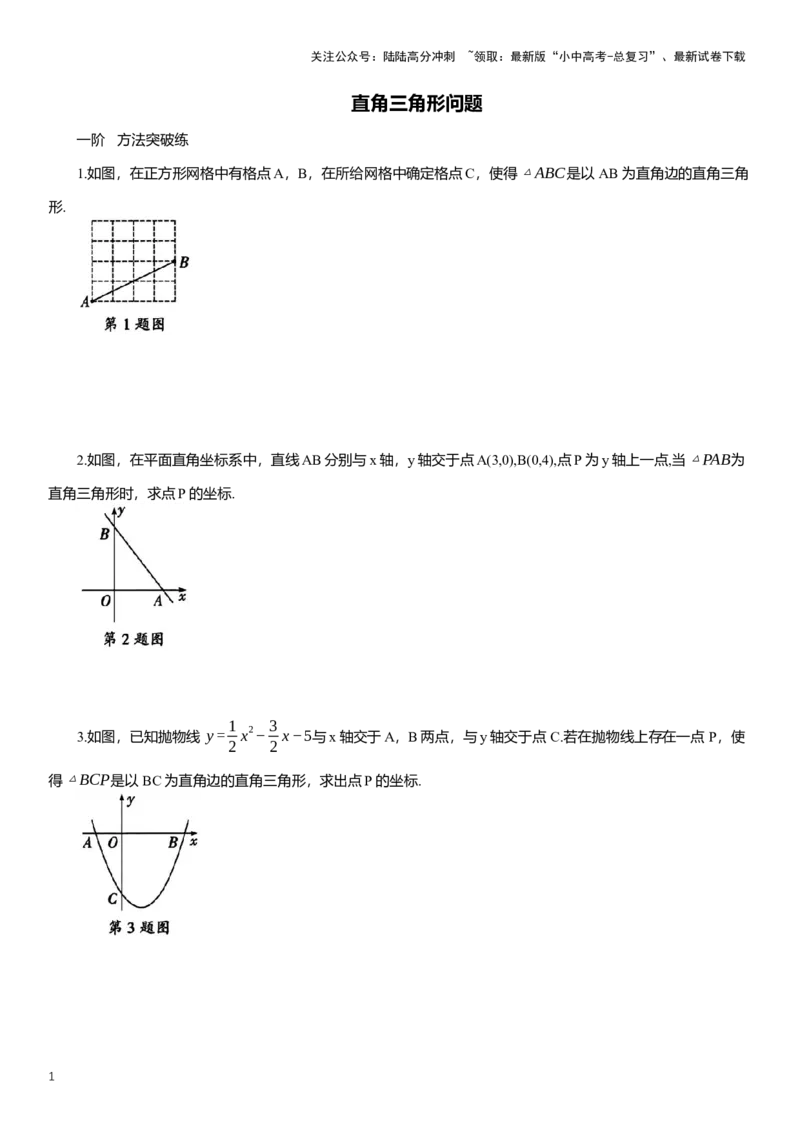 2025年中考数学专题复习：直角三角形问题（含解析）_02中考总复习（2026版更新中）_02-数学-中考总复习_2025中考复习资料_2025年中考数学专题复习（通用版，含解析）
