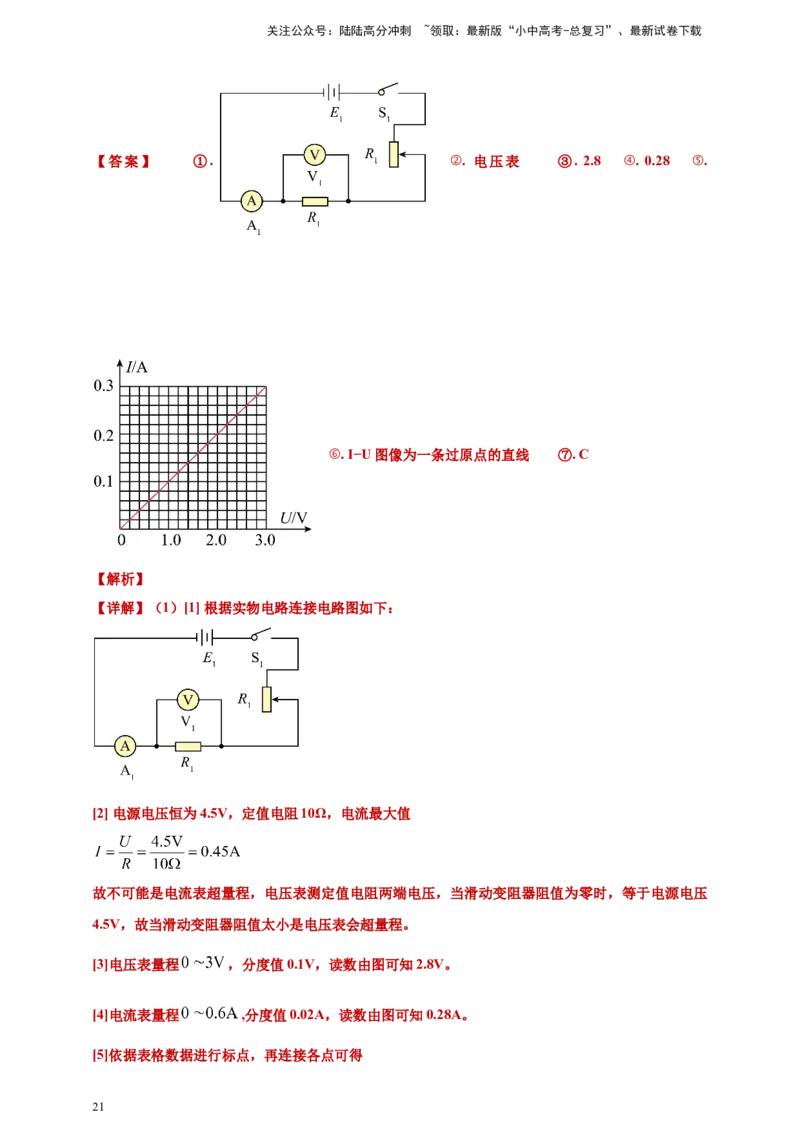 2024年中考物理分类汇编---欧姆定律实验答案（含解析）_02中考总复习（2026版更新中）_04-物理-中考总复习_2025年中考复习资料_备考20252024年中考物理真题分类汇编（原卷版+解析版）