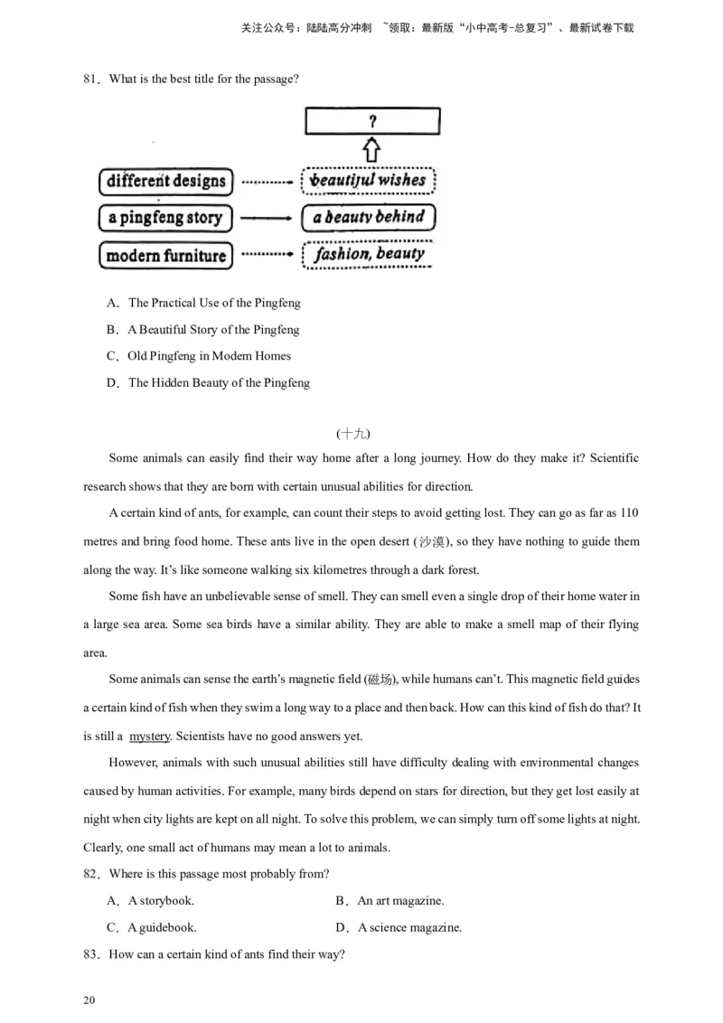2024中考英语二轮复习题型模拟训练06阅读理解：说明文（原卷版）_02中考总复习（2026版更新中）_03-英语-中考总复习_2024年中考复习资料_二轮复习