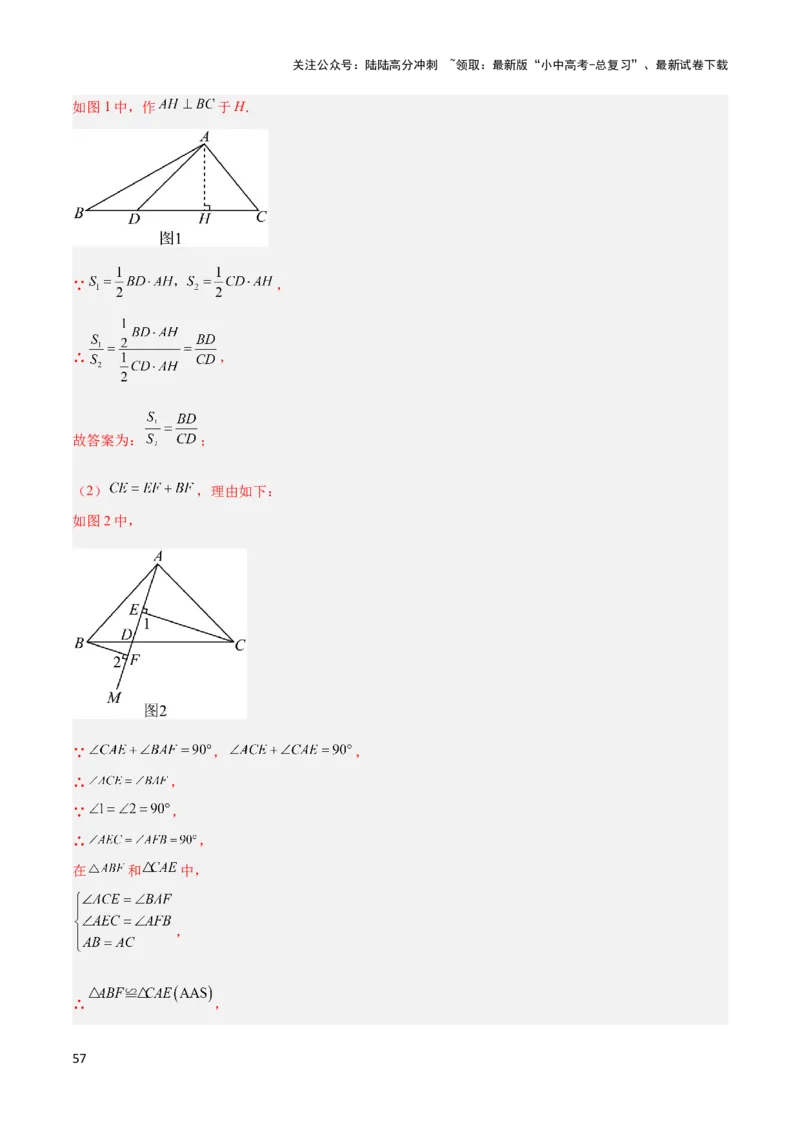 2025年中考数学几何模型综合训练（通用版）专题12三角形中的重要模型之面积模型解读与提分精练（教师版）_02中考总复习（2026版更新中）_02-数学-中考总复习_2025中考复习资料