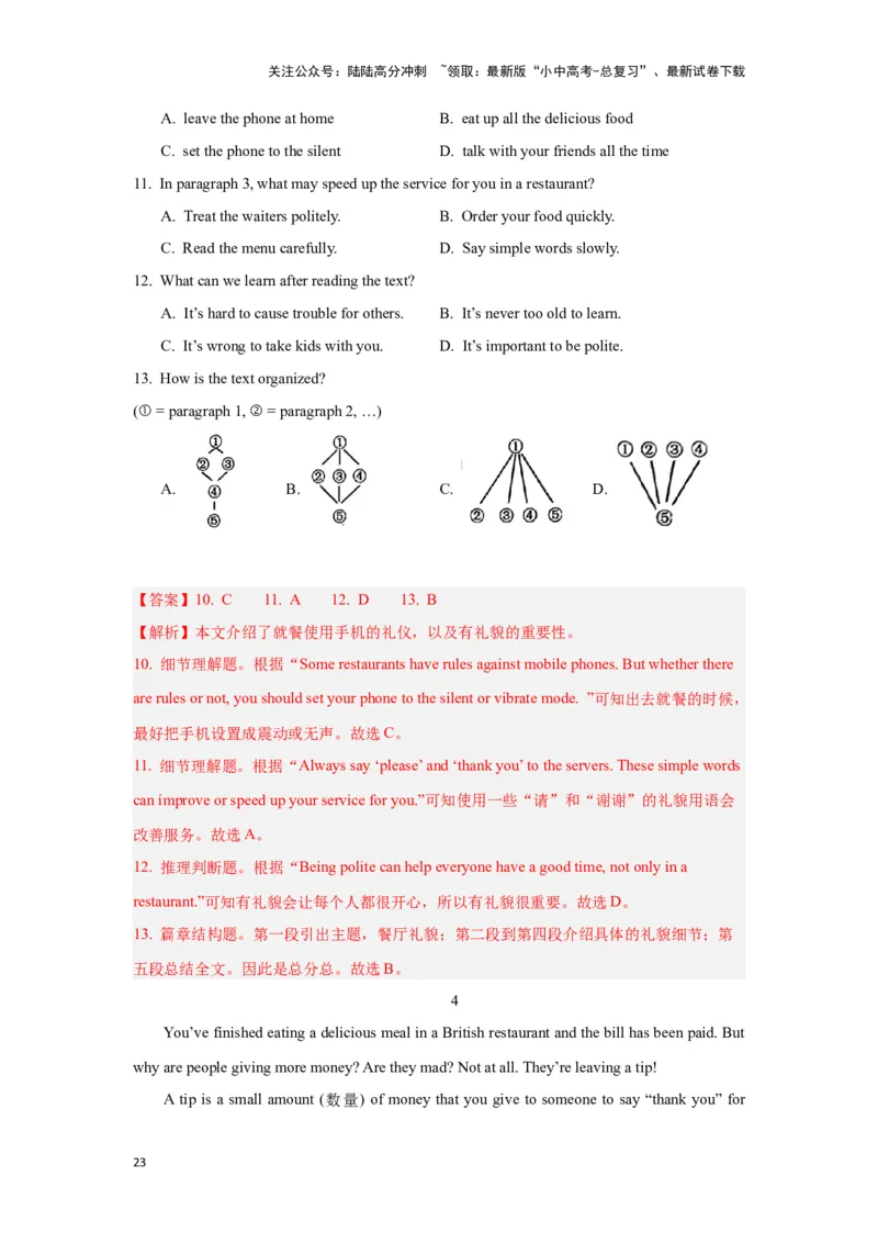 06.文化理解力(关键能力01)(解析版)-2024年中考一轮复习英语语篇解读能力考查梳理与巩固_02中考总复习（2026版更新中）_03-英语-中考总复习_2024年中考复习资料_一轮复习