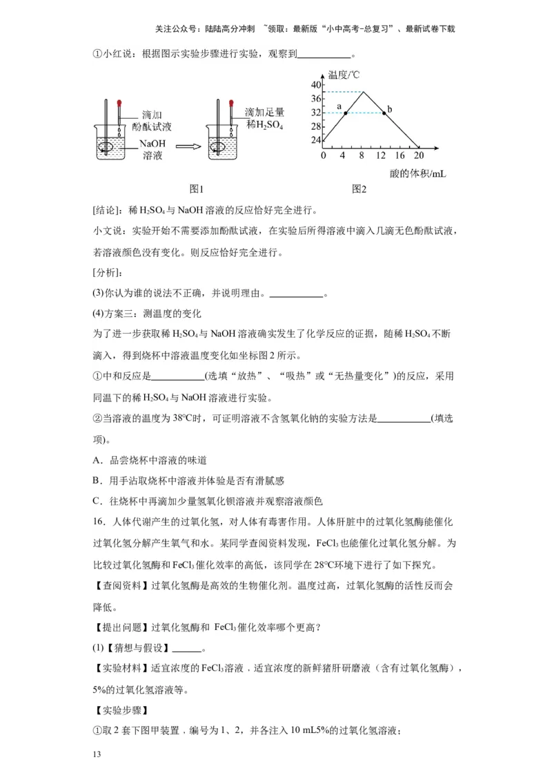 2024年九年级中考化学专题复习：科学探究题(含答案)_02中考总复习（2026版更新中）_05-化学-中考总复习_2024年中考复习资料_二轮复习资料_2024年九年级中考化学二轮专题复习(含答案)
