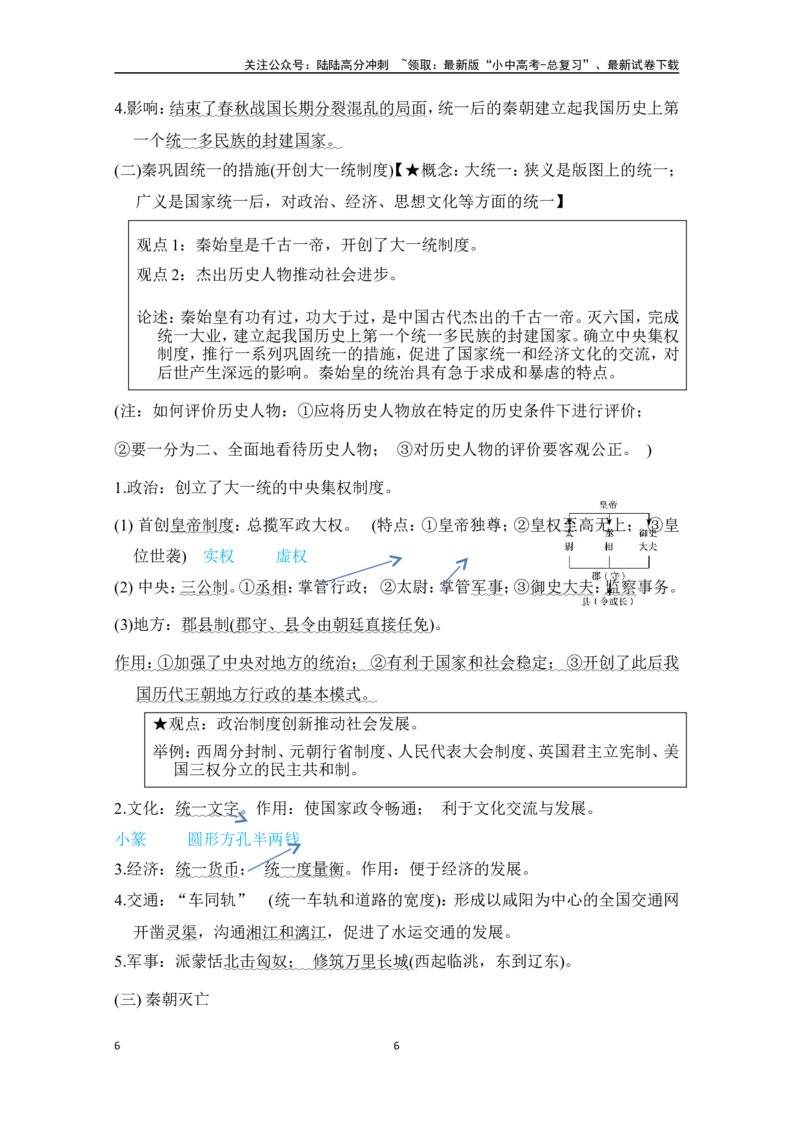 2024-2025学年中考历史复习专题知识梳理：板块二考点提纲速记-中国古代史_02中考总复习（2026版更新中）_06-历史-中考总复习_2025年中考复习资料