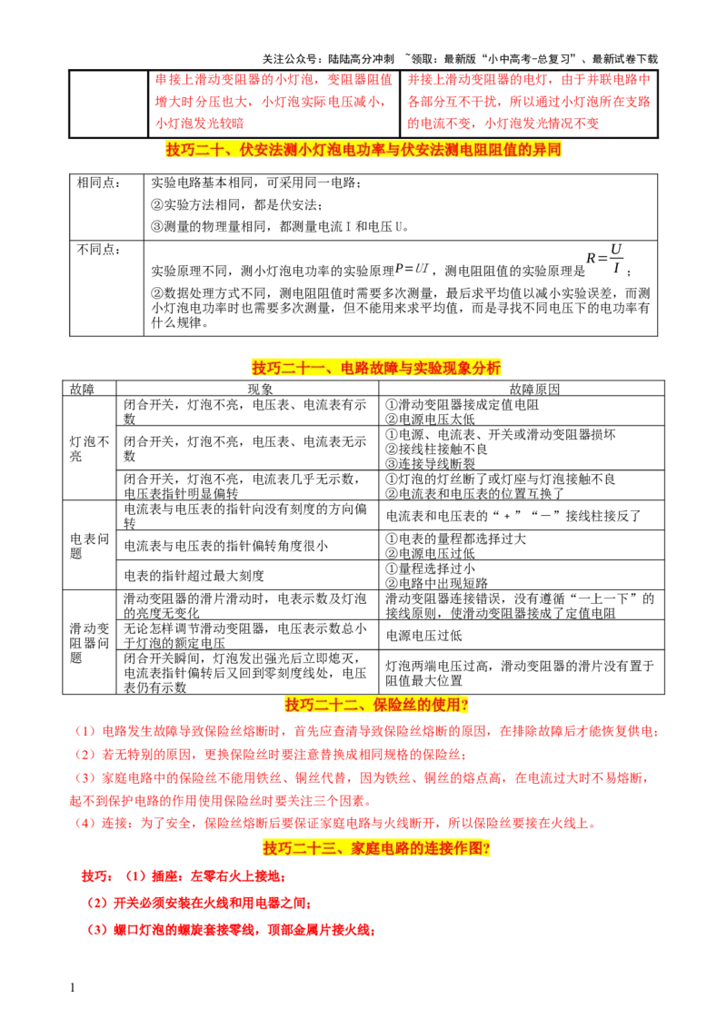 2024年中考物理解题技巧归纳总结_02中考总复习（2026版更新中）_04-物理-中考总复习_2024年中考复习资料_三轮复习_2024年中考物理考前最后一课