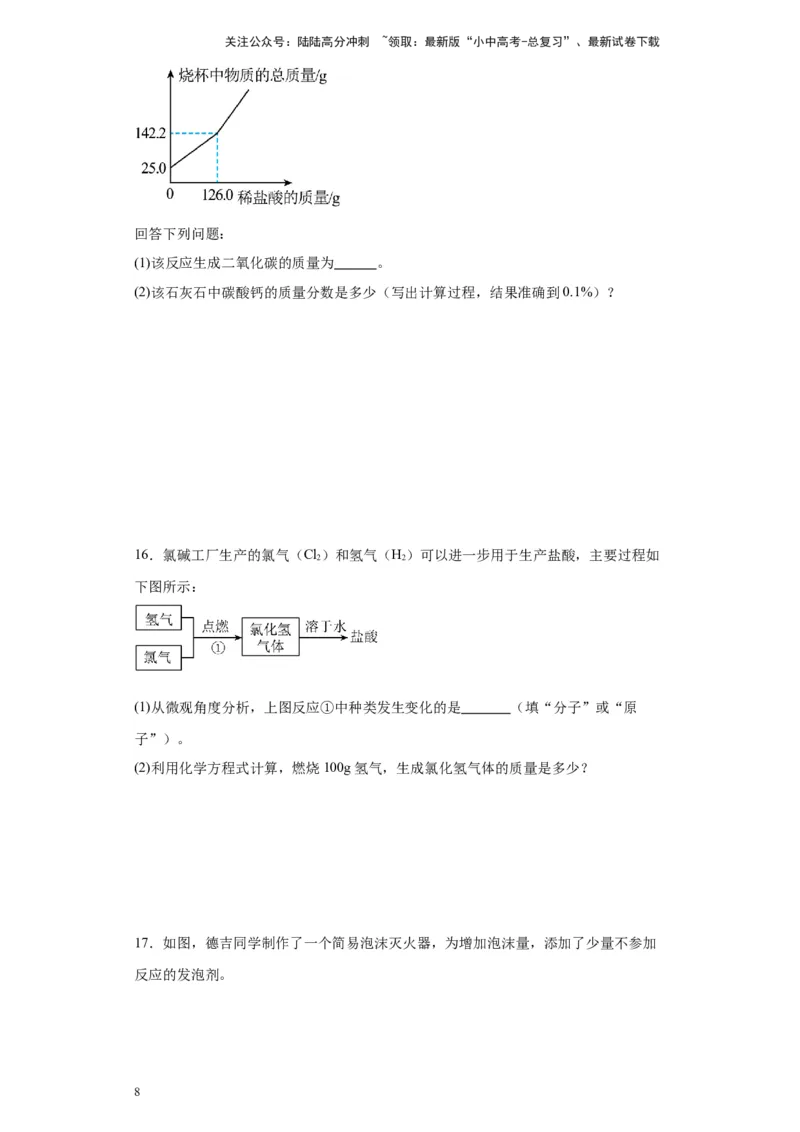 2024年九年级中考化学专题复习：计算题（含解析）_02中考总复习（2026版更新中）_05-化学-中考总复习_2024年中考复习资料_二轮复习资料_2024年九年级中考化学二轮专题复习(含答案)
