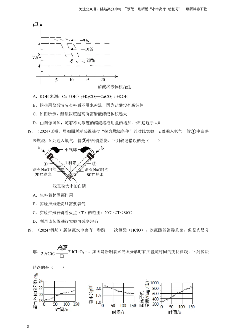2026年中考化学一轮复习选择题（含解析）_02中考总复习（2026版更新中）_05-化学-中考总复习_2026年中考复习（更新中）_备考2026年中考化学一轮复习--题型专题