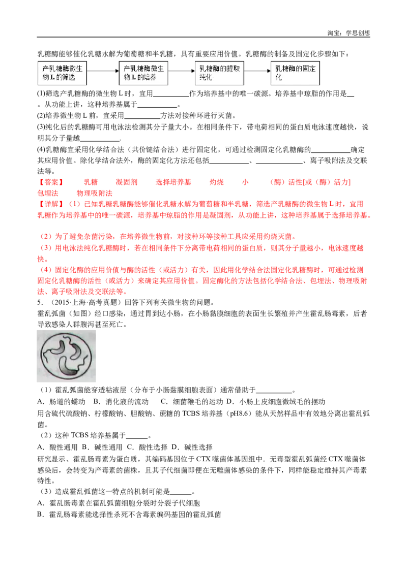 专题23发酵工程-好题汇编十年（2015-2024）高考生物真题分类汇编（全国通用）（解析版）_生物真题汇总_十年（2014-2024）高考生物真题分项汇编（全国通用）