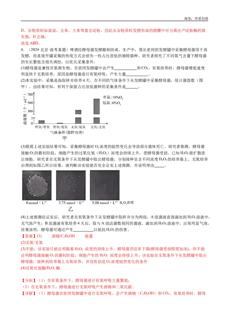 专题23发酵工程-好题汇编十年（2015-2024）高考生物真题分类汇编（全国通用）（解析版）_生物真题汇总_十年（2014-2024）高考生物真题分项汇编（全国通用）