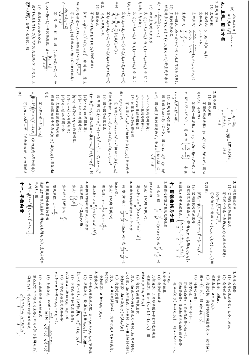 赠送：数学公式汇总手册_高中数学公式知识点默写填_G004-高中数学公式填空