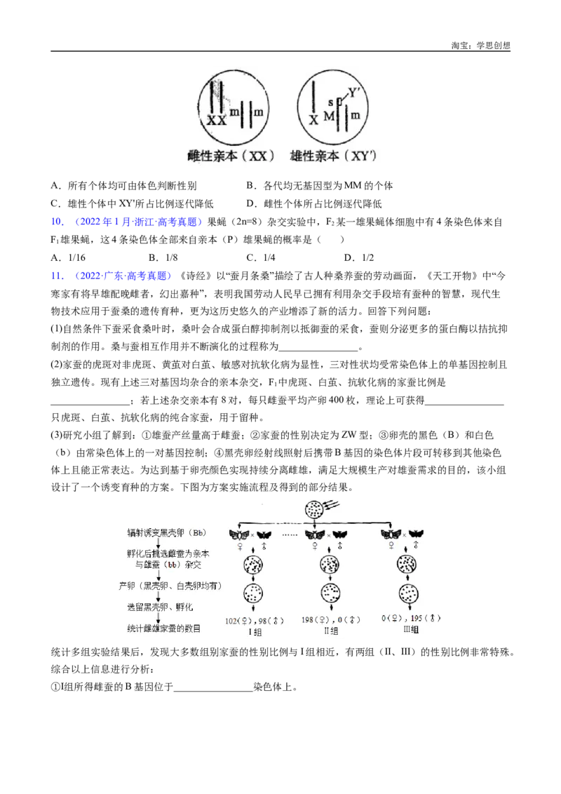 专题13伴性遗传和人类遗传病-好题汇编十年（2015-2024）高考生物真题分类汇编（全国通用）（原卷版）_生物真题汇总_十年（2014-2024）高考生物真题分项汇编（全国通用）