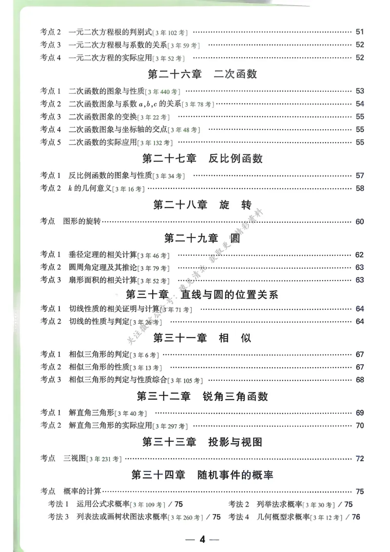 数学高频考点考前突破_万唯中考《初中中考训练方案&middot;2026版(全九科)》