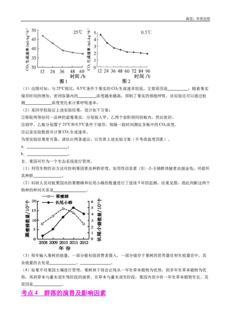 专题21种群和群落-好题汇编十年（2015-2024）高考生物真题分类汇编（全国通用）（原卷版）_生物真题汇总_十年（2014-2024）高考生物真题分项汇编（全国通用）