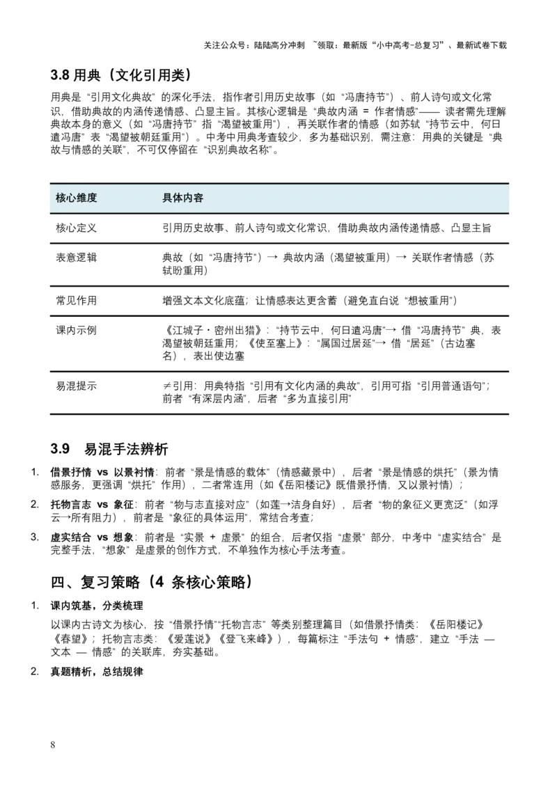 2026年全国中考语文一轮复习讲义：古诗文阅读之表现手法（全国适用）（原卷）_02中考总复习（2026版更新中）_01-语文-中考总复习_2026年中考复习（更新中）