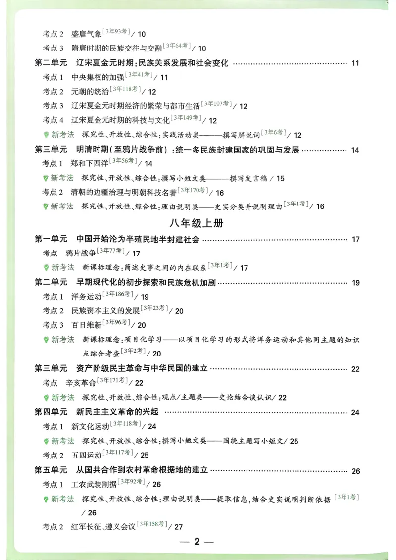 历史高频考点考前突破_万唯中考《初中中考训练方案&middot;2026版(全九科)》