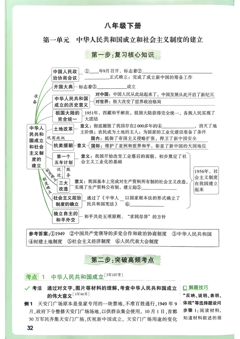 历史高频考点考前突破_万唯中考《初中中考训练方案&middot;2026版(全九科)》