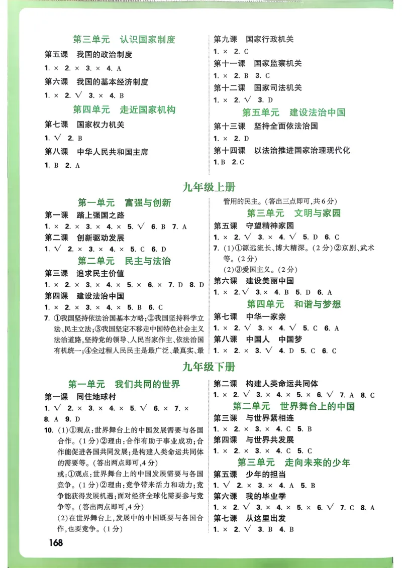 道法高频考点考前突破_万唯中考《初中中考训练方案&middot;2026版(全九科)》