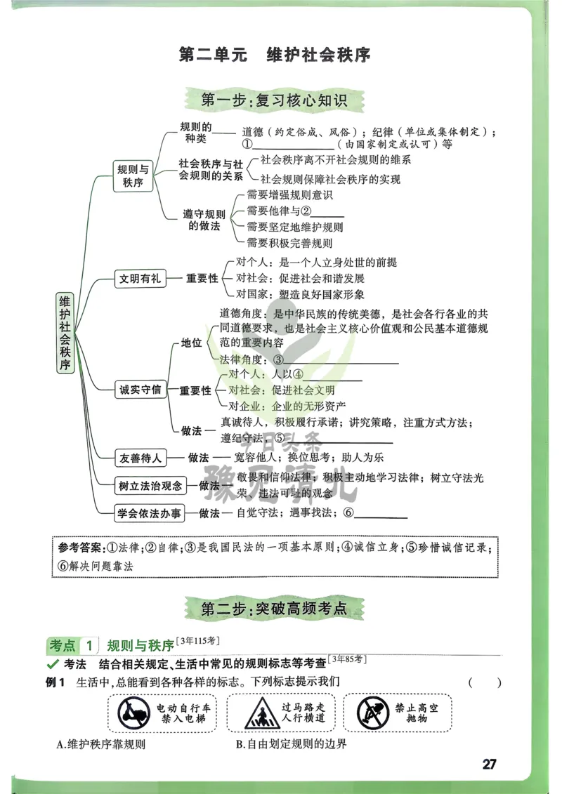 道法高频考点考前突破_万唯中考《初中中考训练方案&middot;2026版(全九科)》