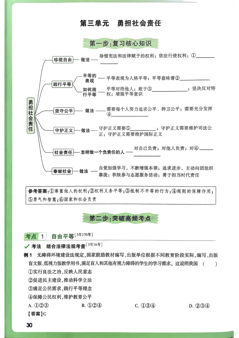 道法高频考点考前突破_万唯中考《初中中考训练方案&middot;2026版(全九科)》