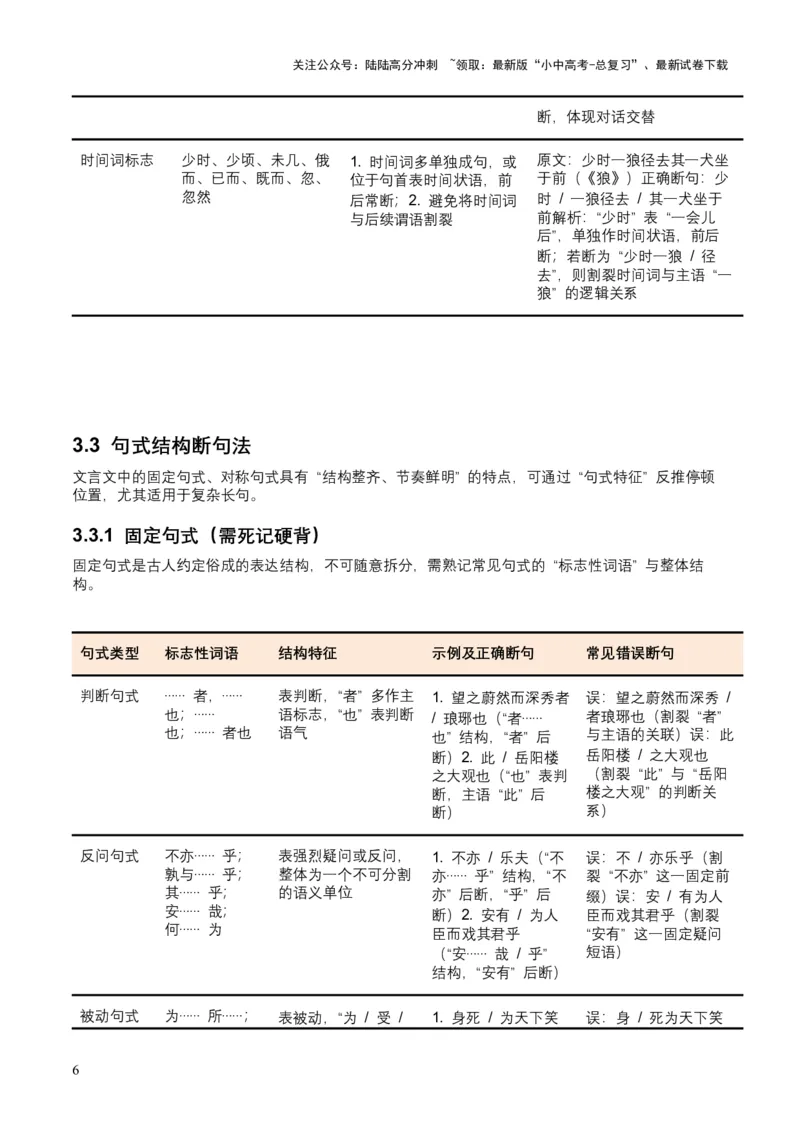 2026年全国中考语文一轮复习讲义：古诗文阅读之（文言断句）（全国适用）（原卷）_02中考总复习（2026版更新中）_01-语文-中考总复习_2026年中考复习（更新中）