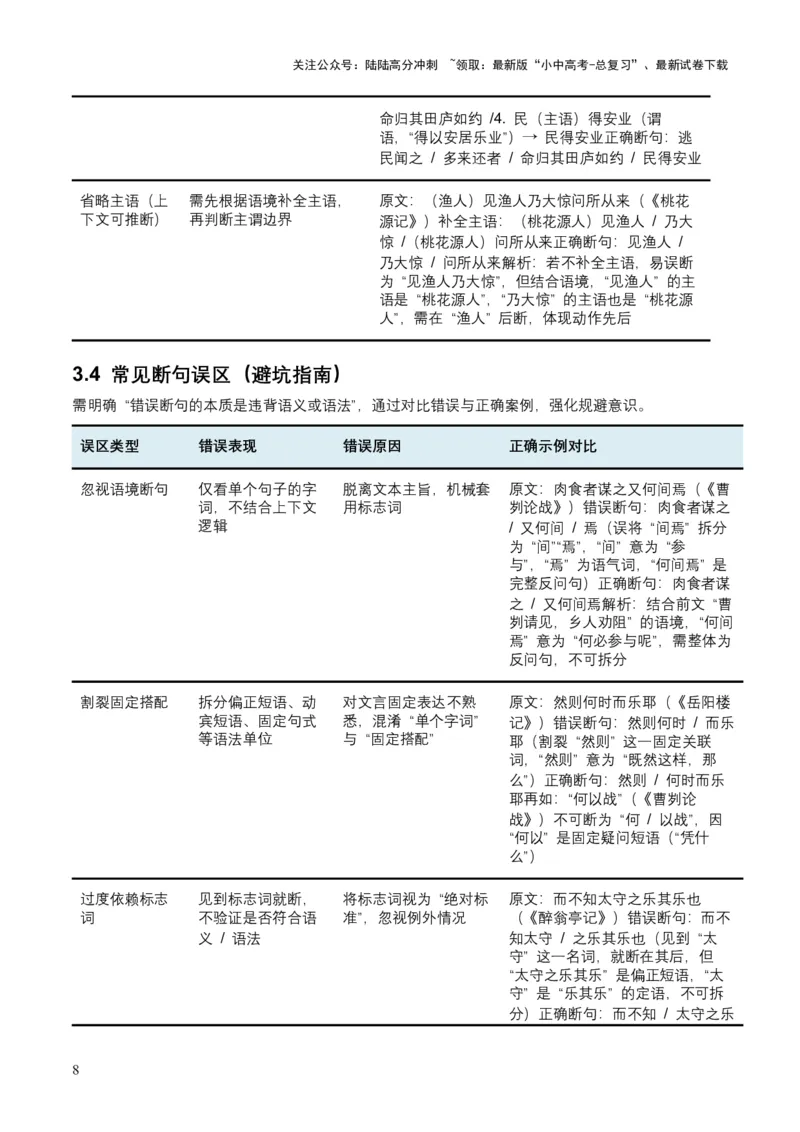 2026年全国中考语文一轮复习讲义：古诗文阅读之（文言断句）（全国适用）（原卷）_02中考总复习（2026版更新中）_01-语文-中考总复习_2026年中考复习（更新中）