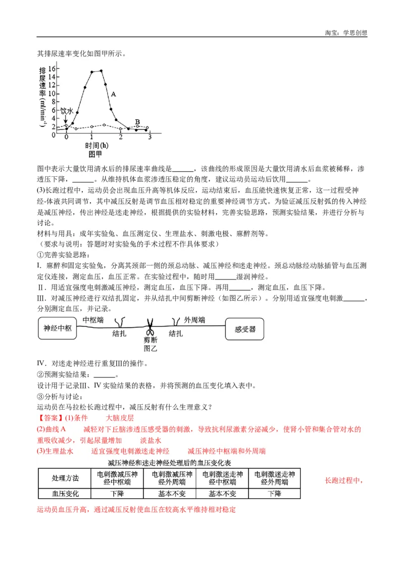 专题18体液调节-好题汇编十年（2015-2024）高考生物真题分类汇编（全国通用）（解析版）_生物真题汇总_十年（2014-2024）高考生物真题分项汇编（全国通用）