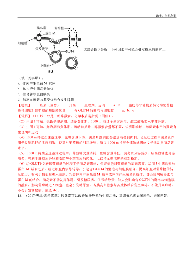 专题18体液调节-好题汇编十年（2015-2024）高考生物真题分类汇编（全国通用）（解析版）_生物真题汇总_十年（2014-2024）高考生物真题分项汇编（全国通用）