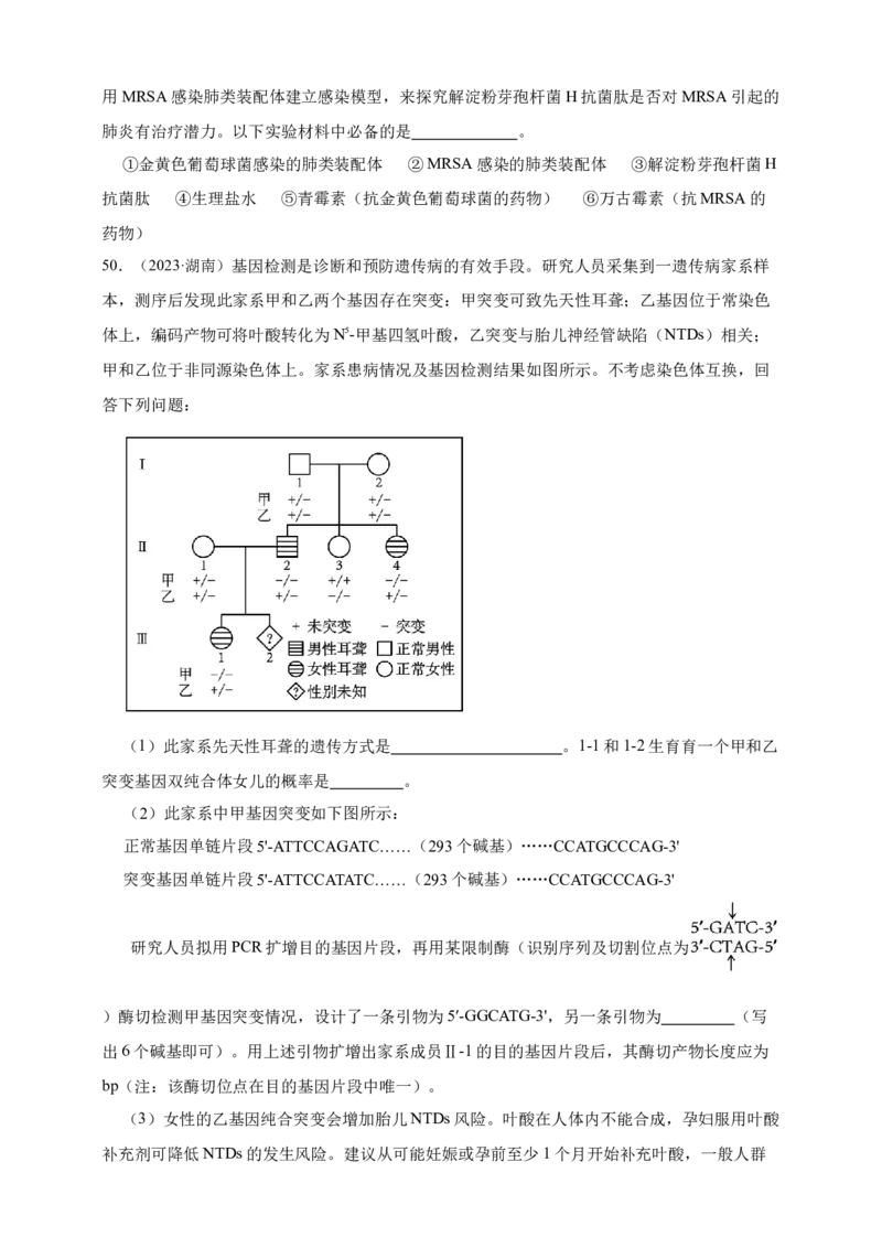 专题13变异_生物真题汇总_&radic;近三年（2023-2025）高考生物真题分专项精编_真题分专项汇编