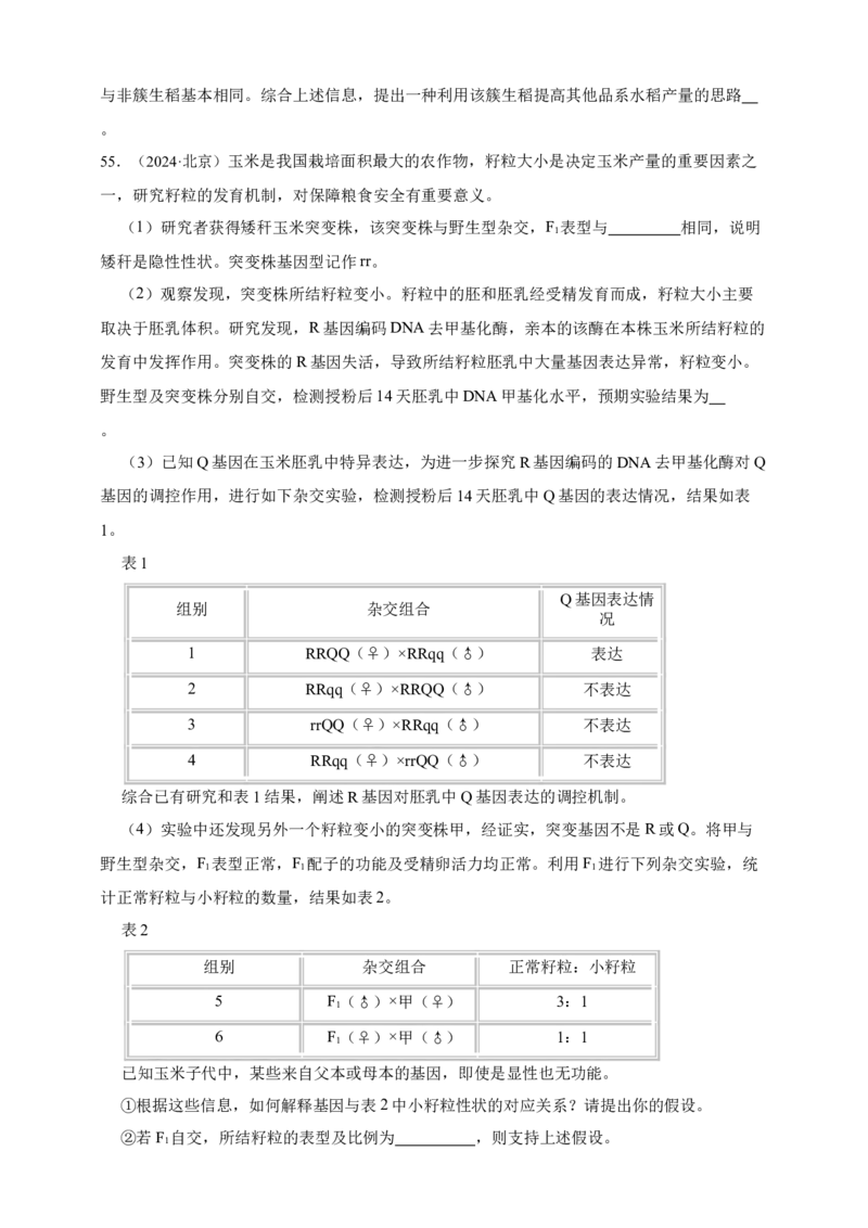 专题13变异_生物真题汇总_&radic;近三年（2023-2025）高考生物真题分专项精编_真题分专项汇编