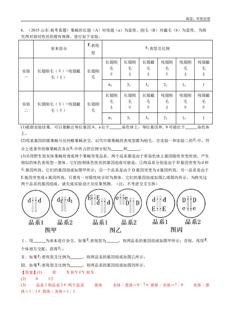 专题13伴性遗传和人类遗传病-好题汇编十年（2015-2024）高考生物真题分类汇编（全国通用）（解析版）_生物真题汇总_十年（2014-2024）高考生物真题分项汇编（全国通用）