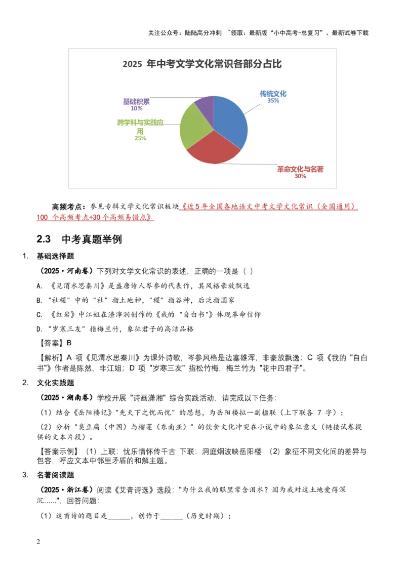 2026年全国中考语文一轮复习讲义：文学文化常识（全国适用）（原卷）_02中考总复习（2026版更新中）_01-语文-中考总复习_2026年中考复习（更新中）_2026年全国中考语文一轮复习讲义