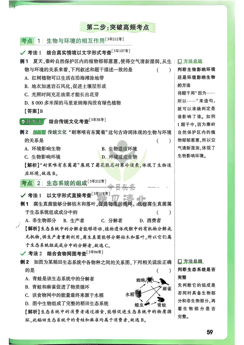 生物高频考点考前突破_万唯中考《初中中考训练方案&middot;2026版(全九科)》