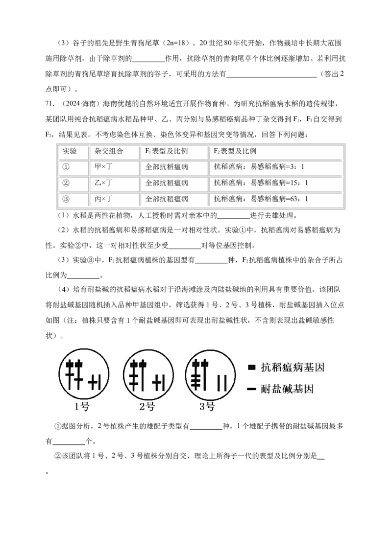 专题11孟德尔定律_生物真题汇总_&radic;近三年（2023-2025）高考生物真题分专项精编_真题分专项汇编