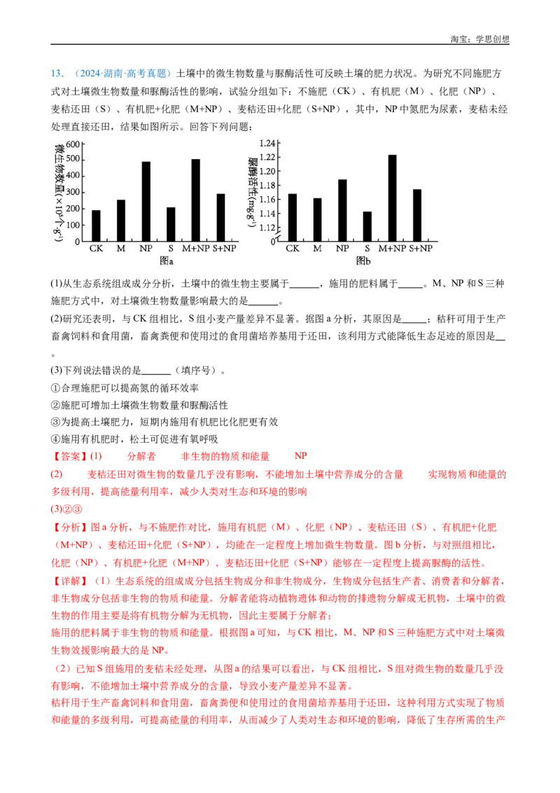 专题05细胞呼吸-好题汇编十年（2015-2024）高考生物真题分类汇编（全国通用）（解析版）_生物真题汇总_十年（2014-2024）高考生物真题分项汇编（全国通用）
