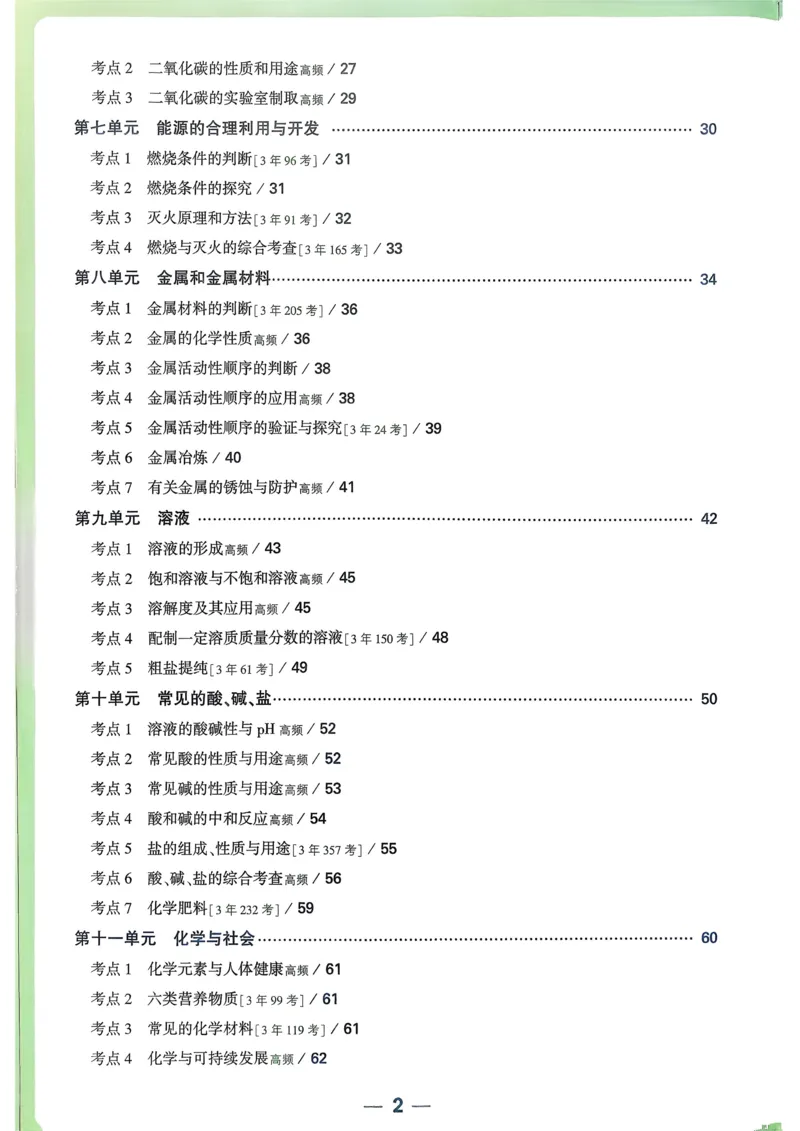 化学高频考点考前突破_万唯中考《初中中考训练方案&middot;2026版(全九科)》