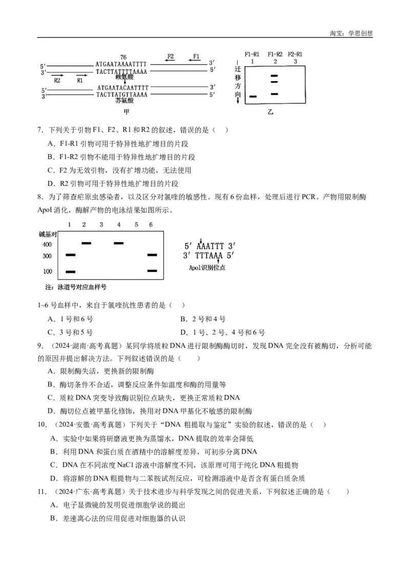 专题25基因工程-好题汇编十年（2015-2024）高考生物真题分类汇编（全国通用）（原卷版）_生物真题汇总_十年（2014-2024）高考生物真题分项汇编（全国通用）