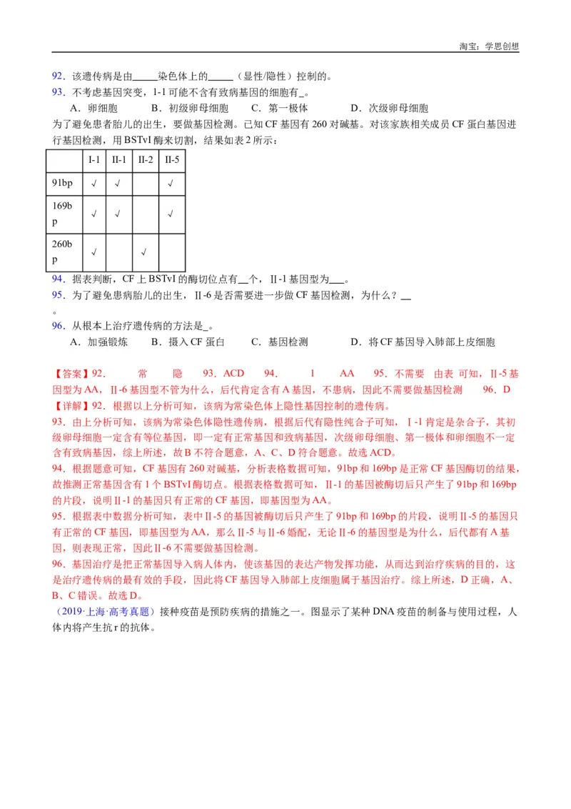 专题25基因工程-好题汇编十年（2015-2024）高考生物真题分类汇编（全国通用）（解析版）_生物真题汇总_十年（2014-2024）高考生物真题分项汇编（全国通用）