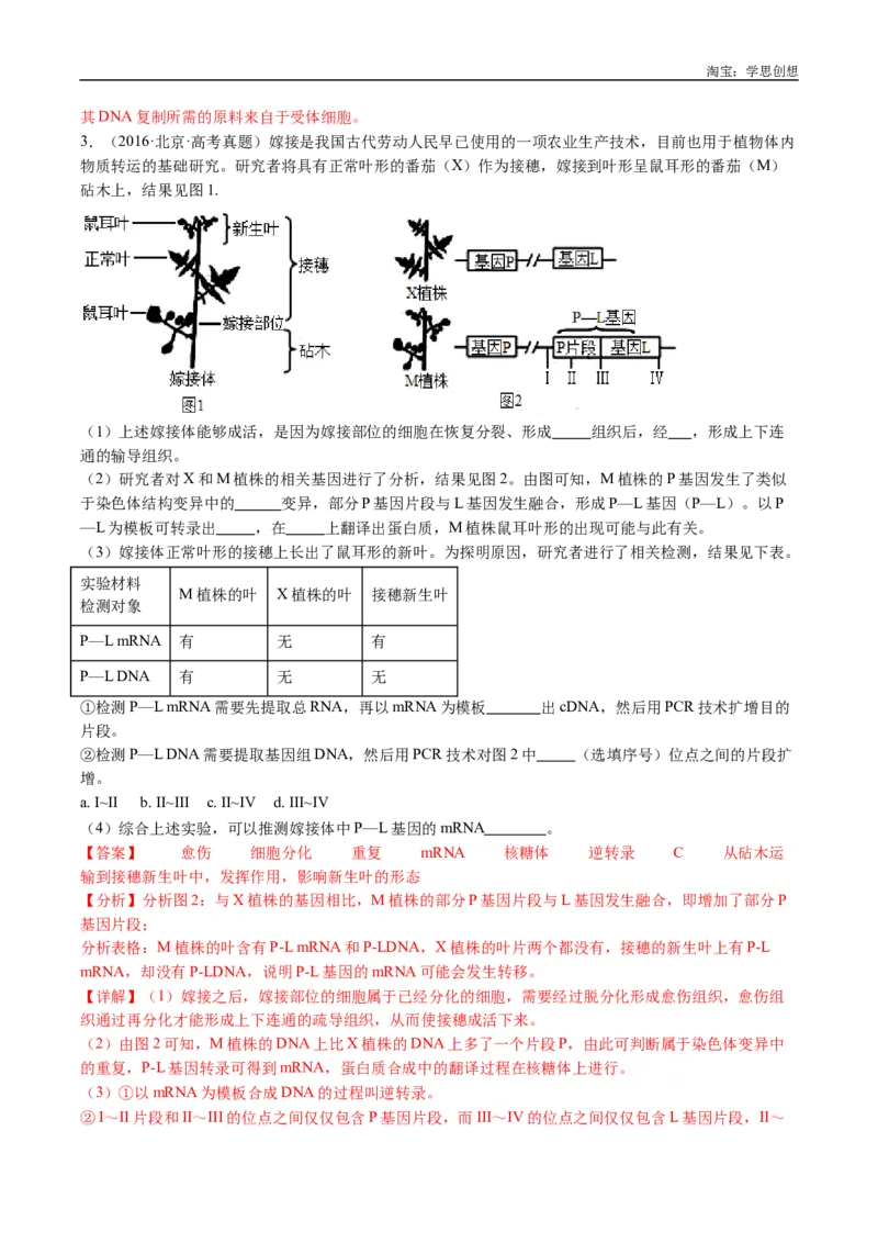 专题25基因工程-好题汇编十年（2015-2024）高考生物真题分类汇编（全国通用）（解析版）_生物真题汇总_十年（2014-2024）高考生物真题分项汇编（全国通用）