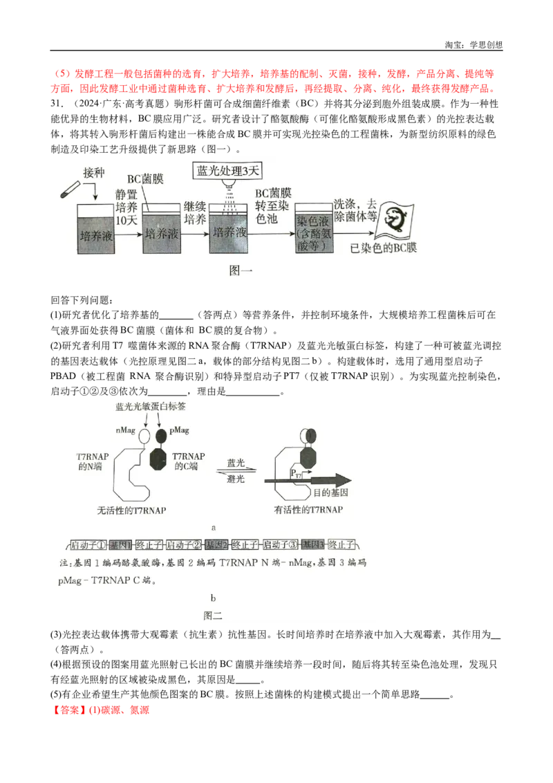 专题25基因工程-好题汇编十年（2015-2024）高考生物真题分类汇编（全国通用）（解析版）_生物真题汇总_十年（2014-2024）高考生物真题分项汇编（全国通用）