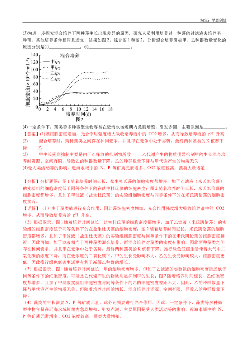 专题21种群和群落-好题汇编十年（2015-2024）高考生物真题分类汇编（全国通用）（解析版）_生物真题汇总_十年（2014-2024）高考生物真题分项汇编（全国通用）