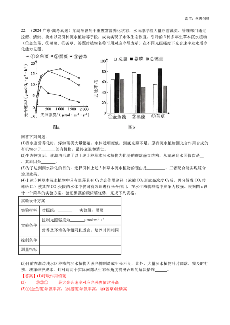 专题21种群和群落-好题汇编十年（2015-2024）高考生物真题分类汇编（全国通用）（解析版）_生物真题汇总_十年（2014-2024）高考生物真题分项汇编（全国通用）