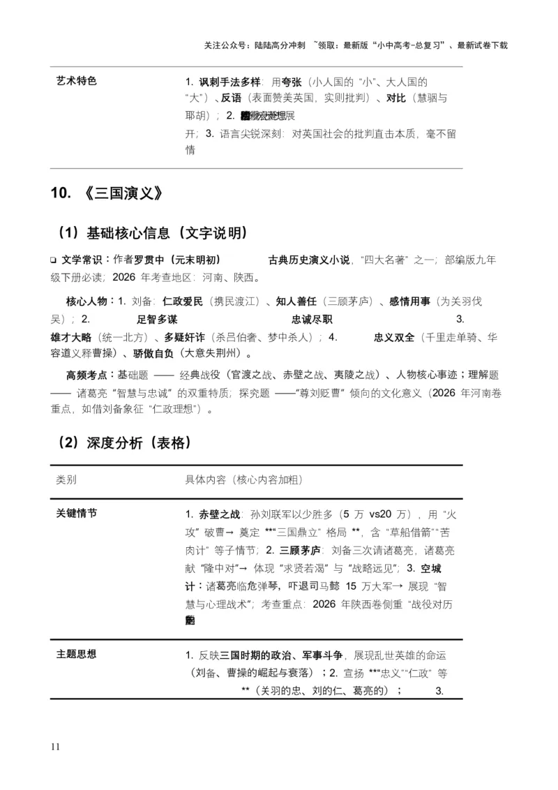 2026年全国各地中考语文一轮复习讲义：名著阅读（全国通用）(原卷）_02中考总复习（2026版更新中）_01-语文-中考总复习_2026年中考复习（更新中）_2026年全国中考语文一轮复习讲义
