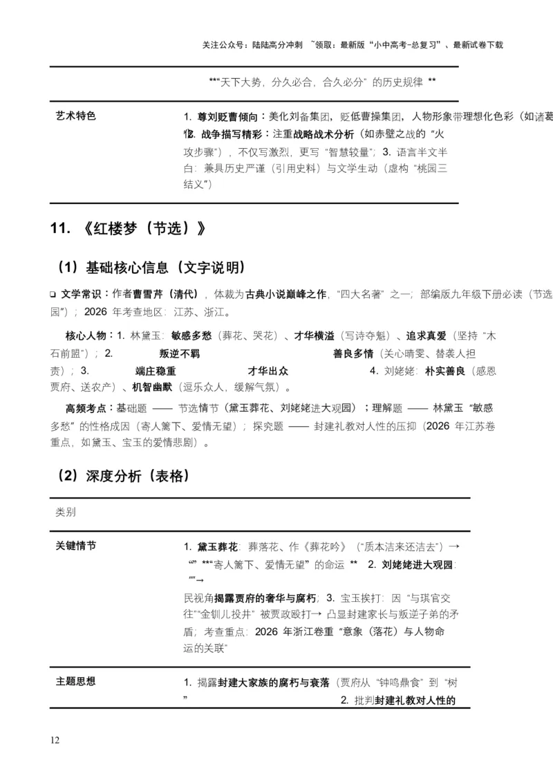 2026年全国各地中考语文一轮复习讲义：名著阅读（全国通用）(原卷）_02中考总复习（2026版更新中）_01-语文-中考总复习_2026年中考复习（更新中）_2026年全国中考语文一轮复习讲义