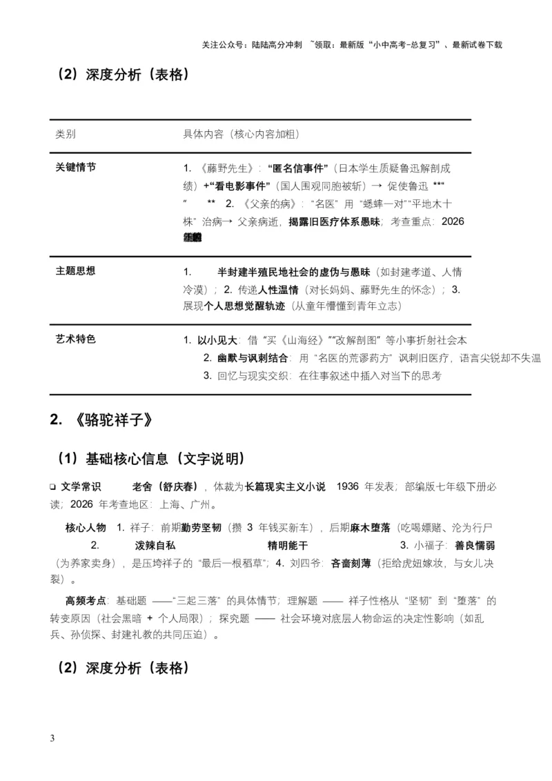 2026年全国各地中考语文一轮复习讲义：名著阅读（全国通用）(原卷）_02中考总复习（2026版更新中）_01-语文-中考总复习_2026年中考复习（更新中）_2026年全国中考语文一轮复习讲义